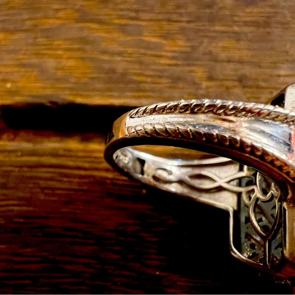 🌟I’m REAL & REAL pretty!🌟Genuine Silver, Turquoise, Coral & Amethyst Ring SZ 7 - Picture 7 of 15